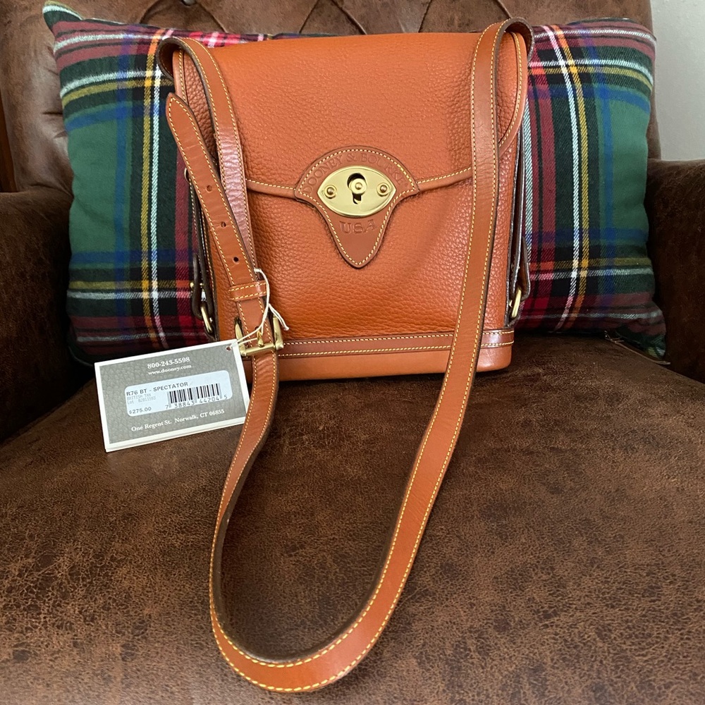 Dooney & Bourke Brown Leather Crossbody Bag with Gold Hardware